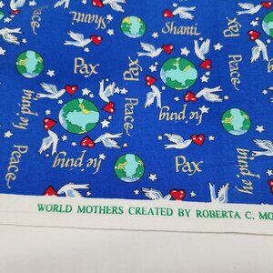 Quilting Craft Fabric Blue Doves Hearts World Mothers Andover Fabrics 3yds 44"W